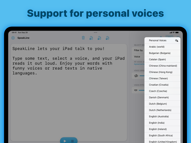 ‎SpeakLine – Text to Speech Screenshot