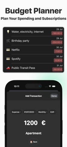 Monthly Expenses Tracker: Ulik iPhone screenshot