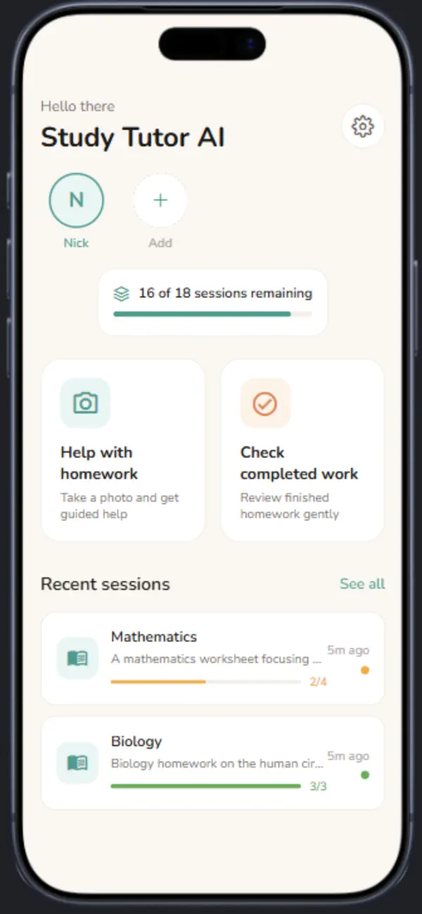 Screenshot #1 pour Study Tutor AI