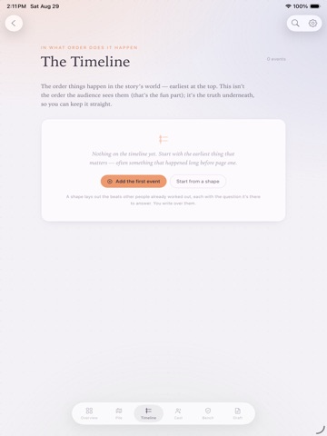 Driftnote: Story Planner iPad screenshot