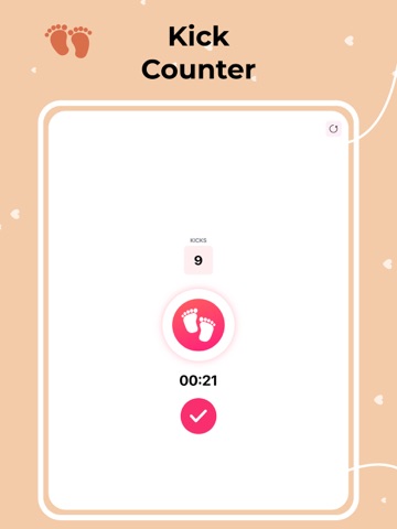 contraction tracker + timer iPad screenshot