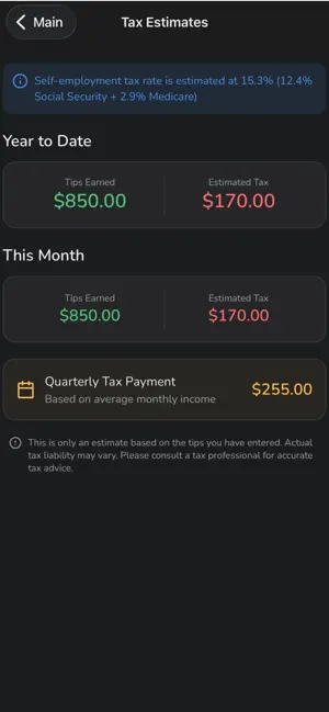 Clocked In: Tip Tracker screenshot 3