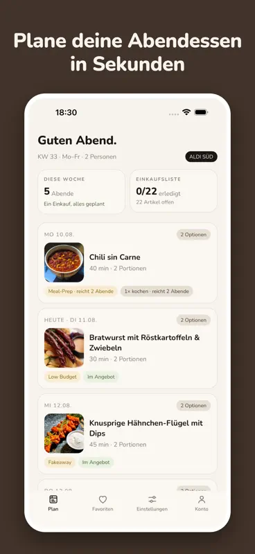 Abendly: Essensplan & Angebote screenshot 1 of 4