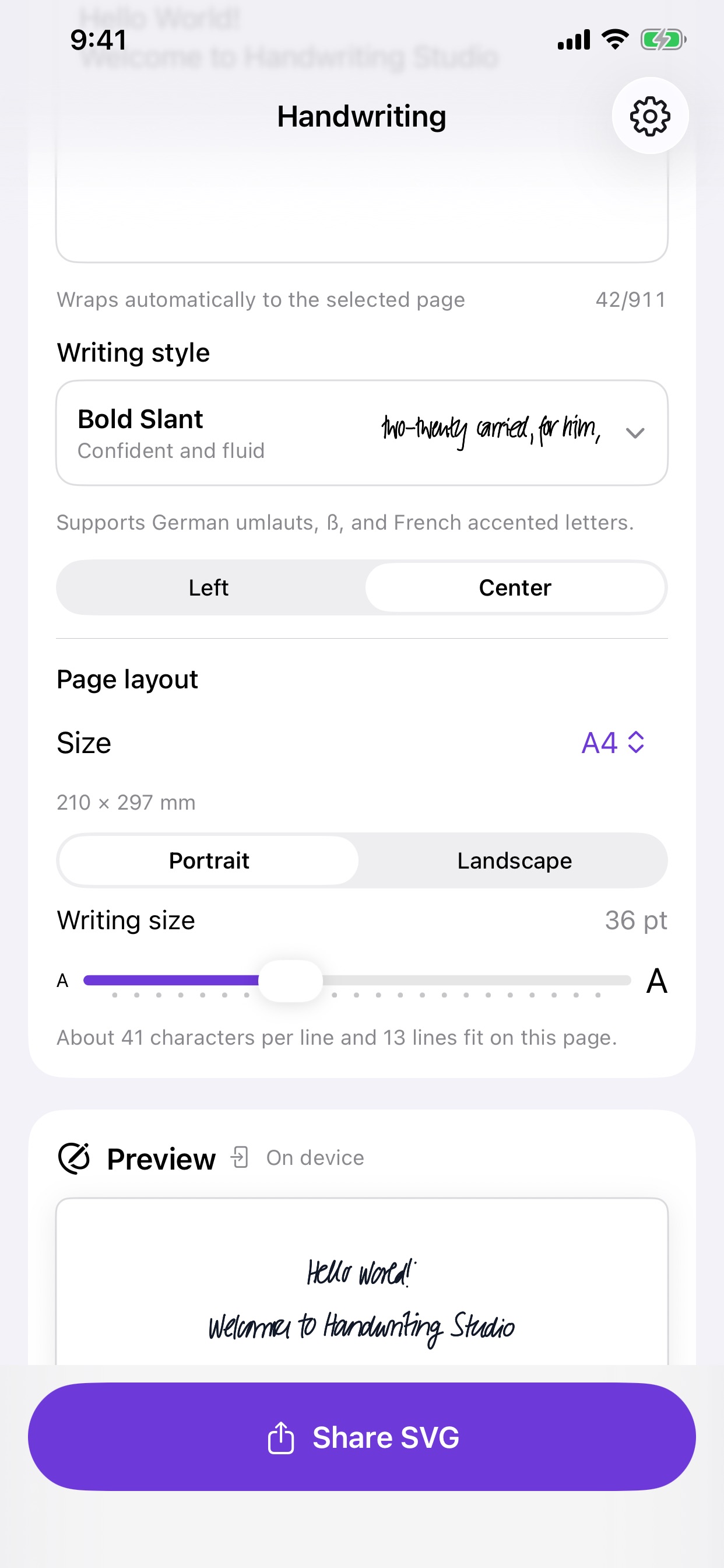 Screenshot 3 of Handwriting Studio: SVG
