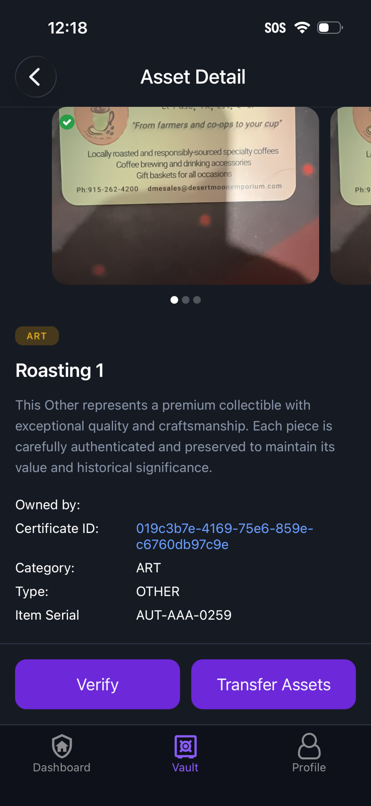 authenticated.ai Vault