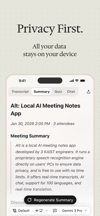 Alt: AI Meeting Note Taker Screenshot 2 of 3