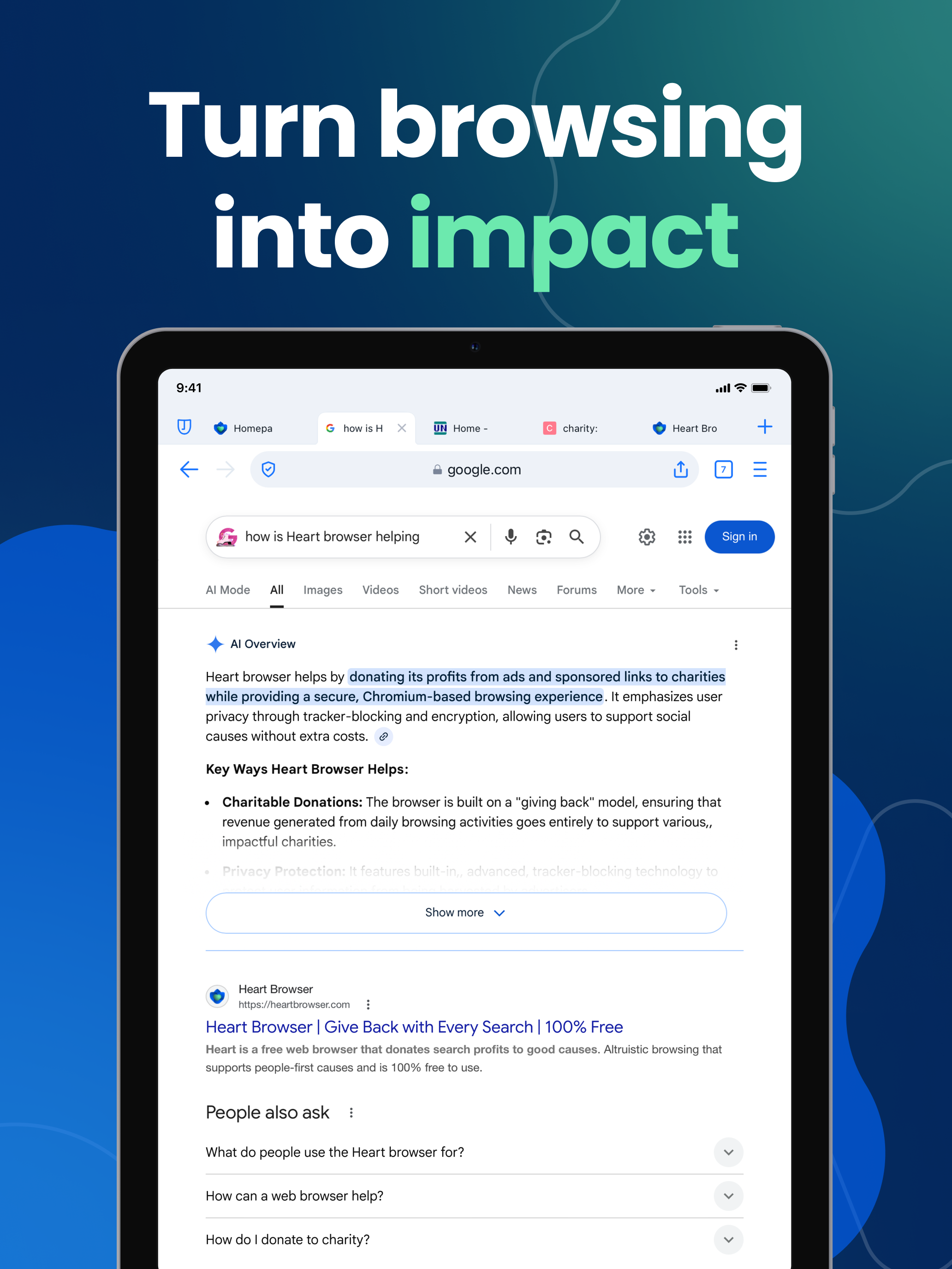 Heart – Browser That Does Good screenshot 15