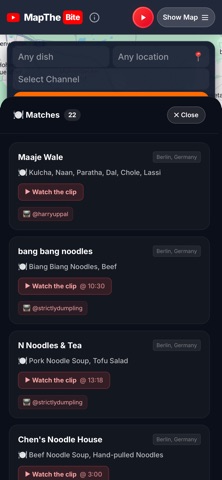 MapTheBite iPhone screenshot