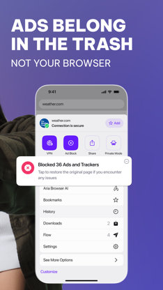 Opera: AI browser with VPN screenshot 2