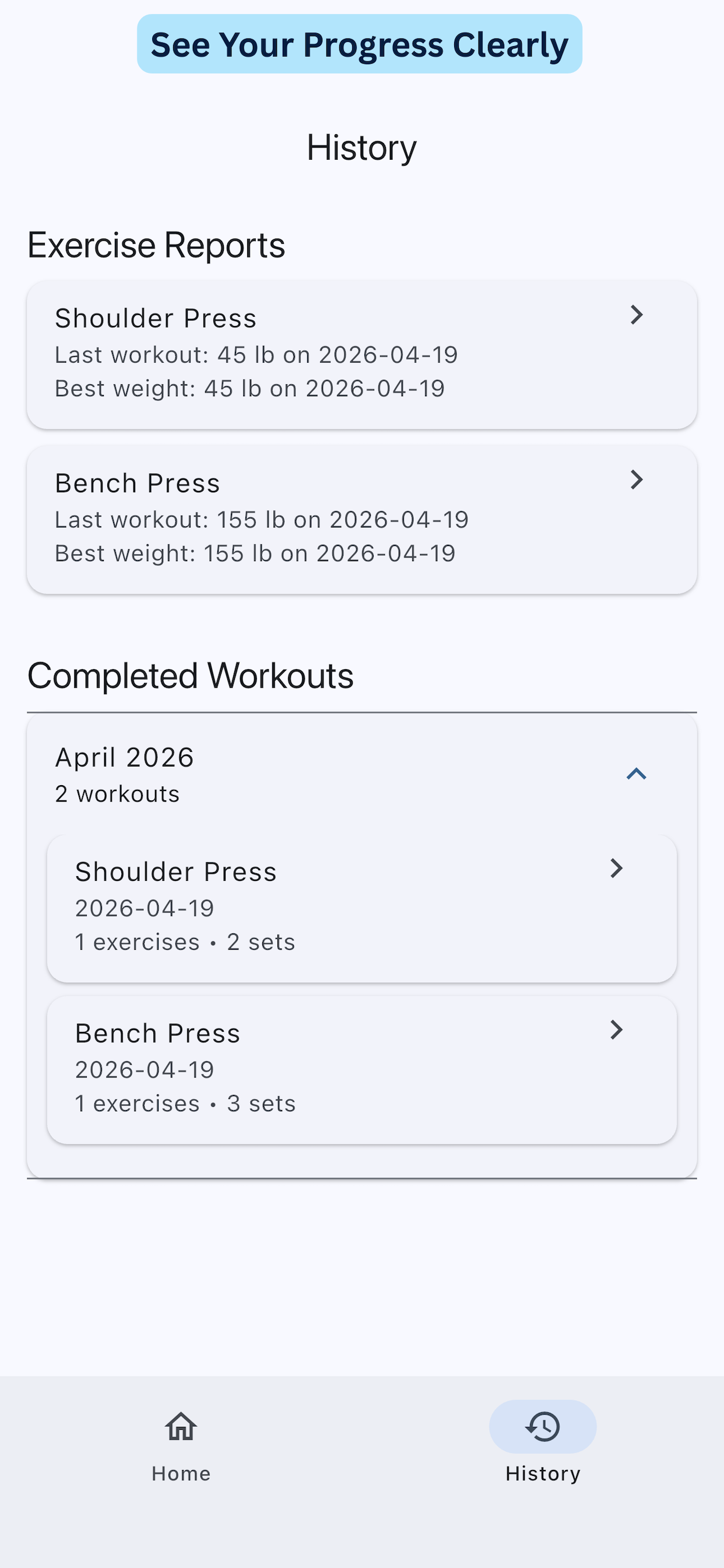 Simple Workout Log