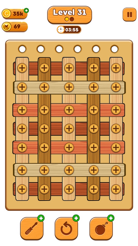 #1. Wood Screw Sorting Puzzle (iOS) 由: Trendy Buy