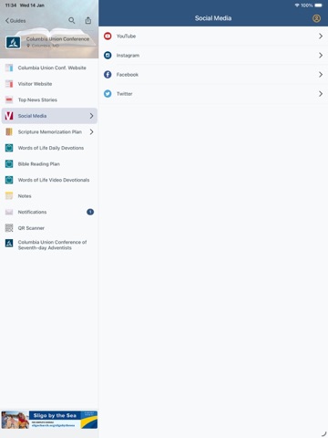Columbia Union Conference iPad screenshot