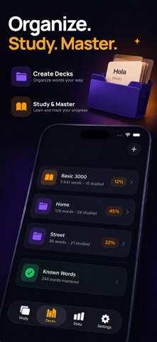 Lexo: Vocabulary Flashcards iPhone screenshot