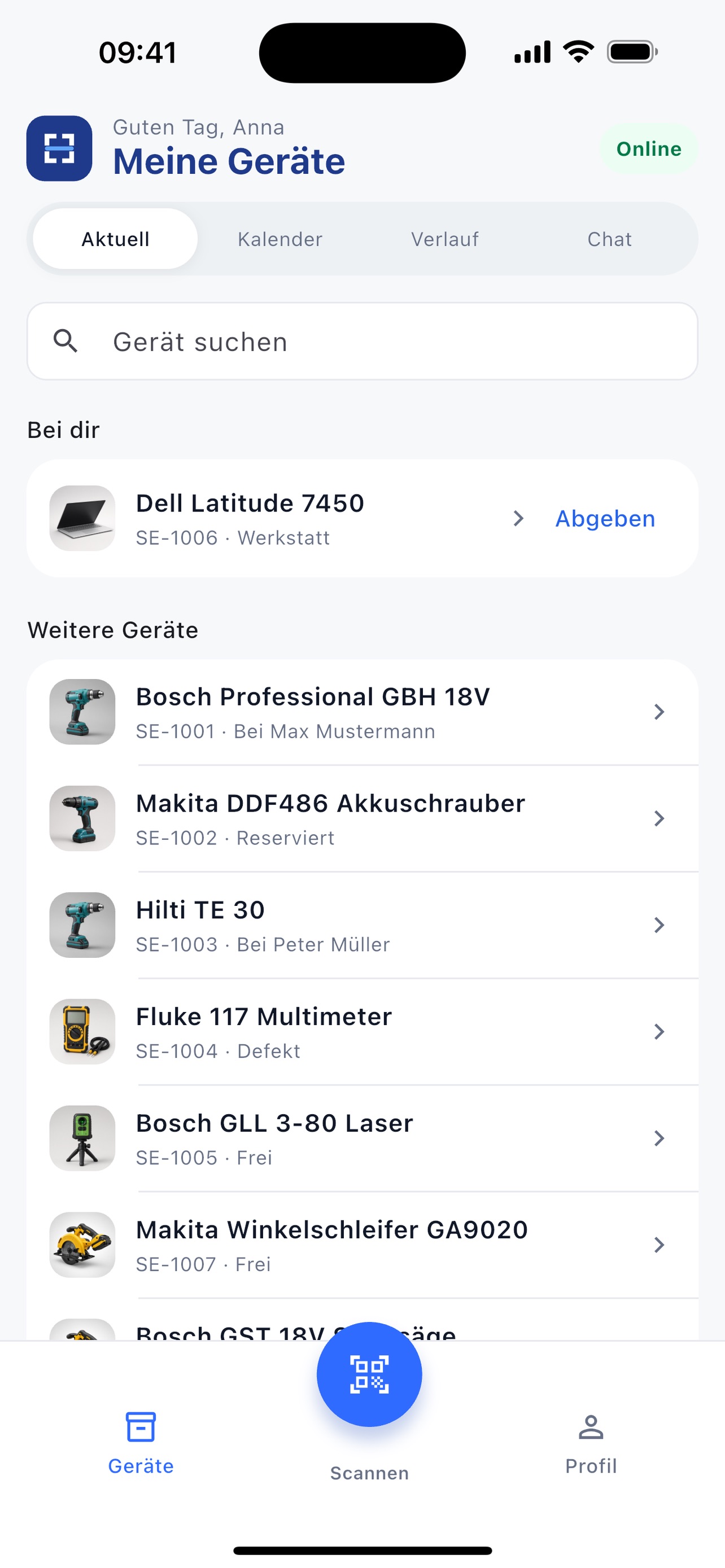Screenshot 1 of Lagerscan App