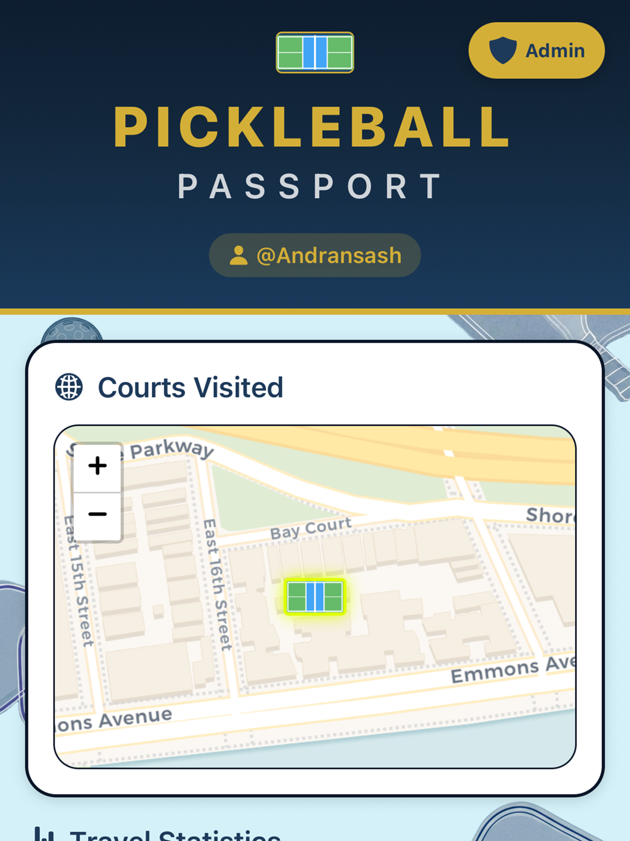 Pickleball Passport App
