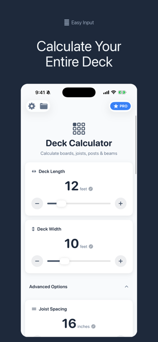 Deck Calculator Pro Screenshot 1 of 4
