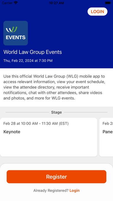World Law Group Events Screenshot