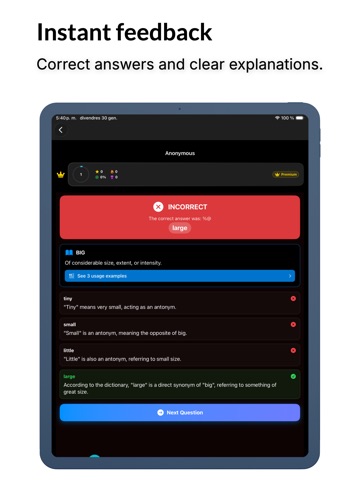 Trivia: Synonyms and Antonyms iPad screenshot