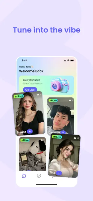 Glaze - Livestream & Chat iPhone screenshot 1