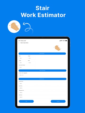 Construction Material Estimate iPad screenshot