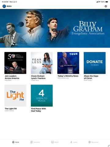 Billy Graham Evangelistic Assn iPad screenshot