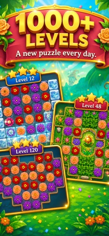 Flower Jewels: Match 3 Puzzle iPhone screenshot