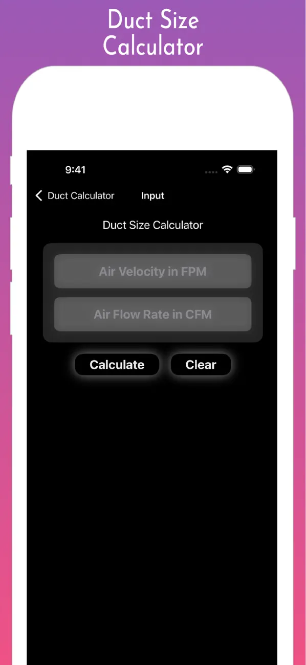 Screenshot #2 pour Duct Calculator Pro