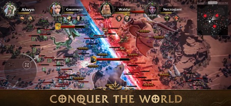 Call of Dragons - This overview demonstrates grand strategic warfare across a vast battlefield, featuring multiple hero-led legions and a helpful mini-map for tactical command and control.