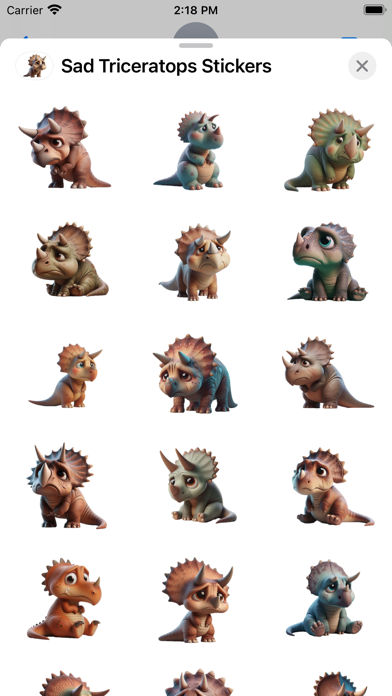 Screenshot #1 pour Sad Triceratops Stickers