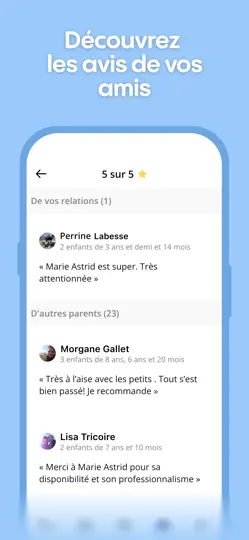 Capture d'écran de Babysittor sur iPhone 6