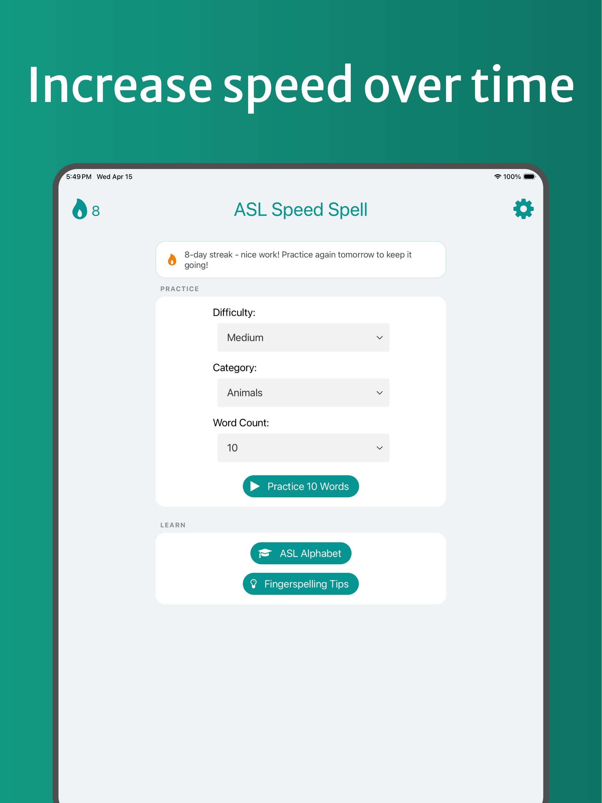 ASL Speed Spell