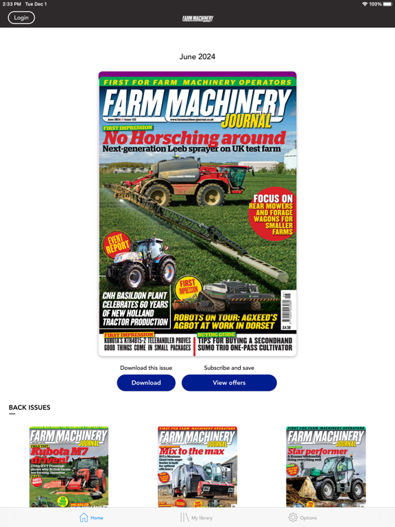 Farm Machinery Journal iPad screenshot 1 - Lifestyle app