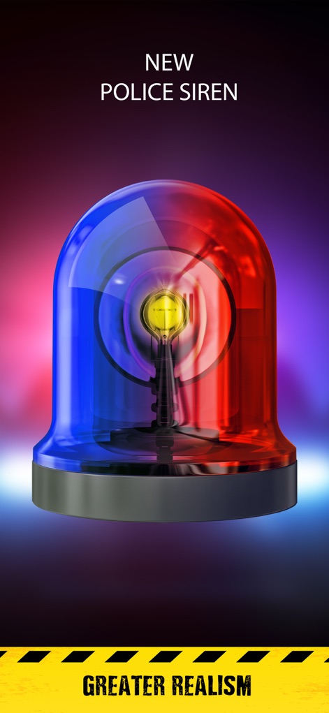 Emergency Vehicle Siren System - This app delivers greater realism with its new 3D police siren model, featuring distinct red and blue rotating light effects.