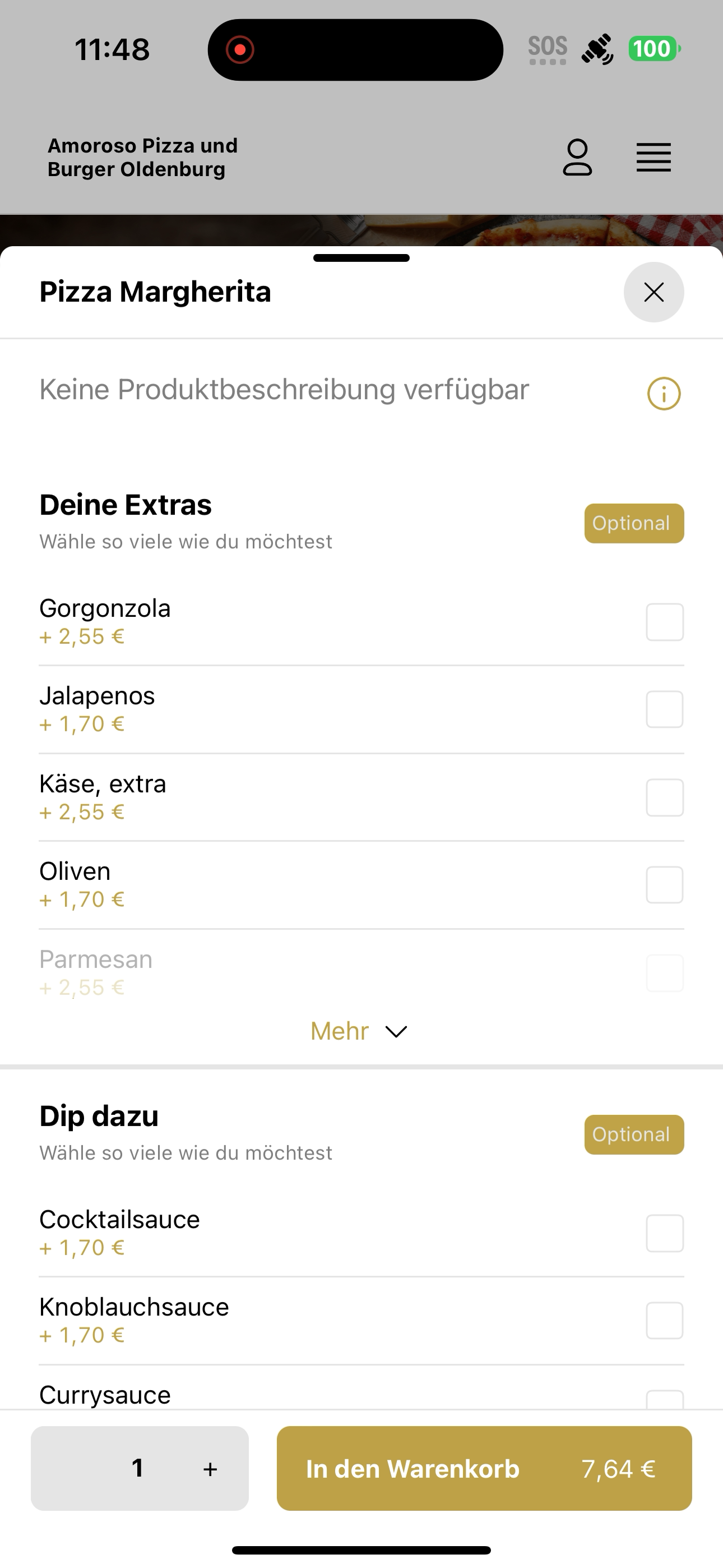 Amoroso Pizza und Burger screenshot 5