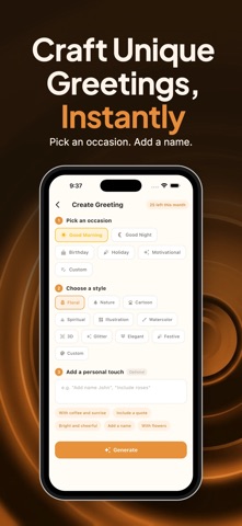 FreshGreet: AI Card Maker iPhone screenshot