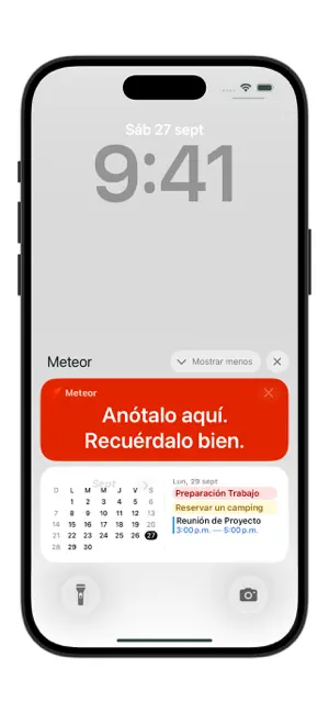 Meteor: Nota y Calendario iPhone screenshot 1