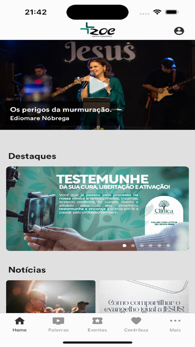 Zoe - Centro Apostólico app screenshot