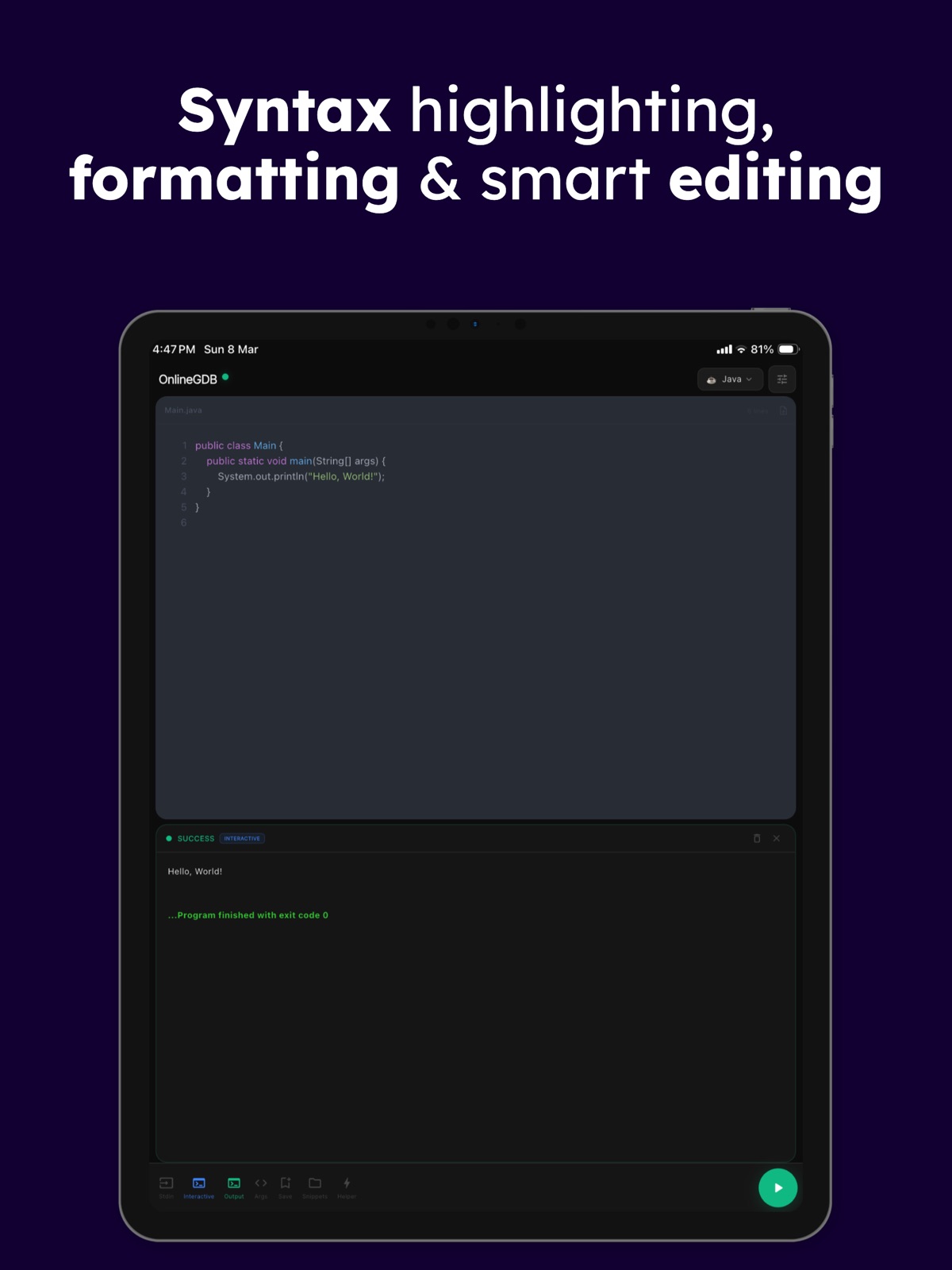 onlinegdb ipad screenshot 4