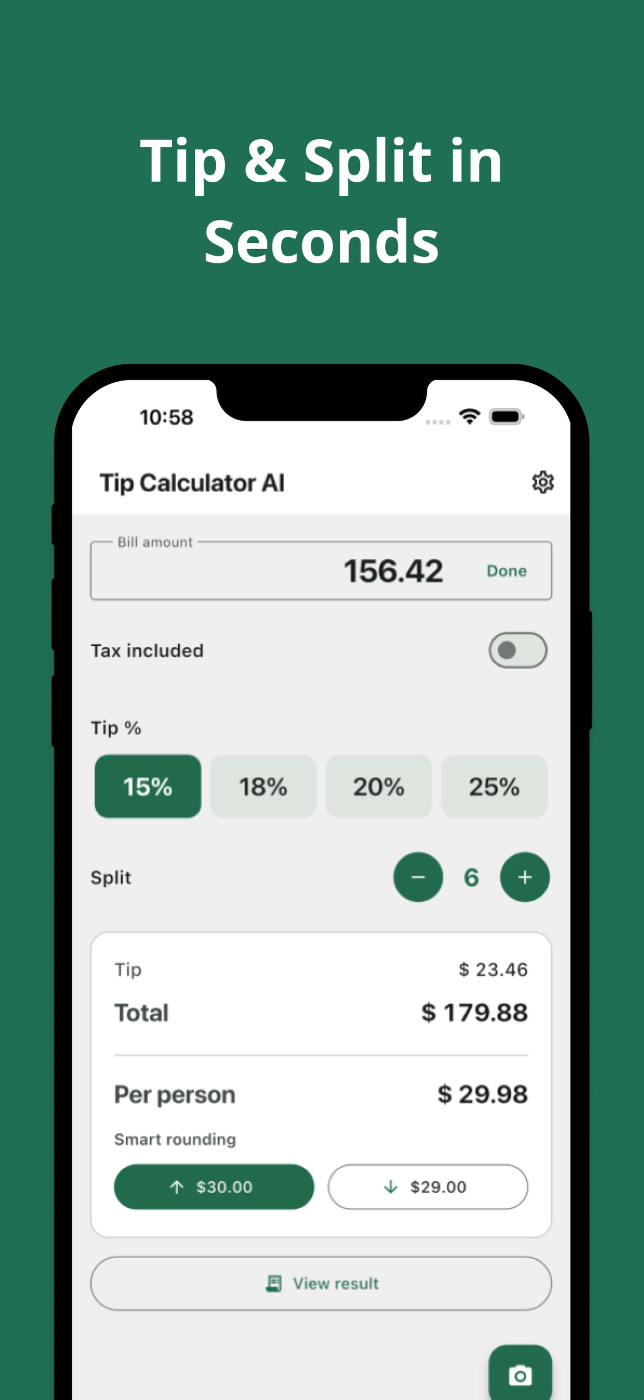 Tip Calculator AI: Bill Split screenshot 2