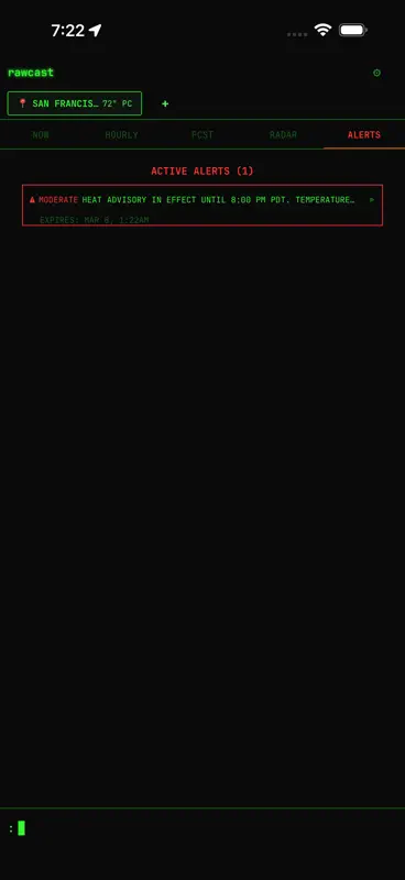 rawcast — Terminal Weather screenshot 7 of 8