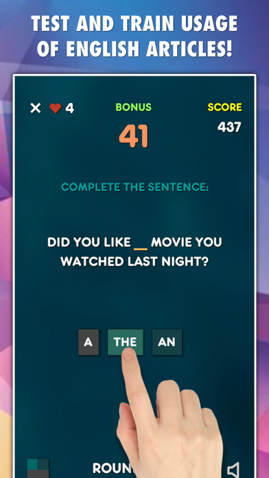 Screenshot #1 pour Articles Grammar Test