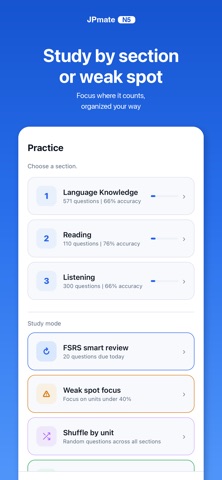JLPT N5 Prep — JPmate iPhone screenshot