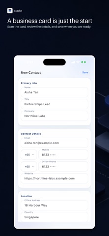 Stackit: Business Card Scanner screenshot