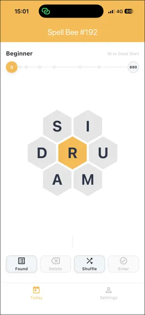 SpellBee - Daily Word Puzzle screenshot 1