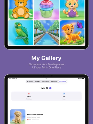 Kala: AI Art Coloring Book iPad screenshot