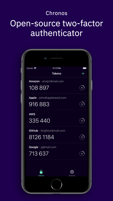 Chronos Authenticator iPhone screenshot 1 - Productivity app