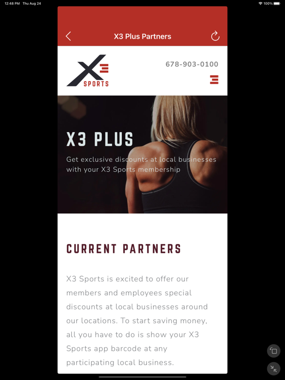 X3 Sports Member App iPad screenshot 5 - Health & Fitness app