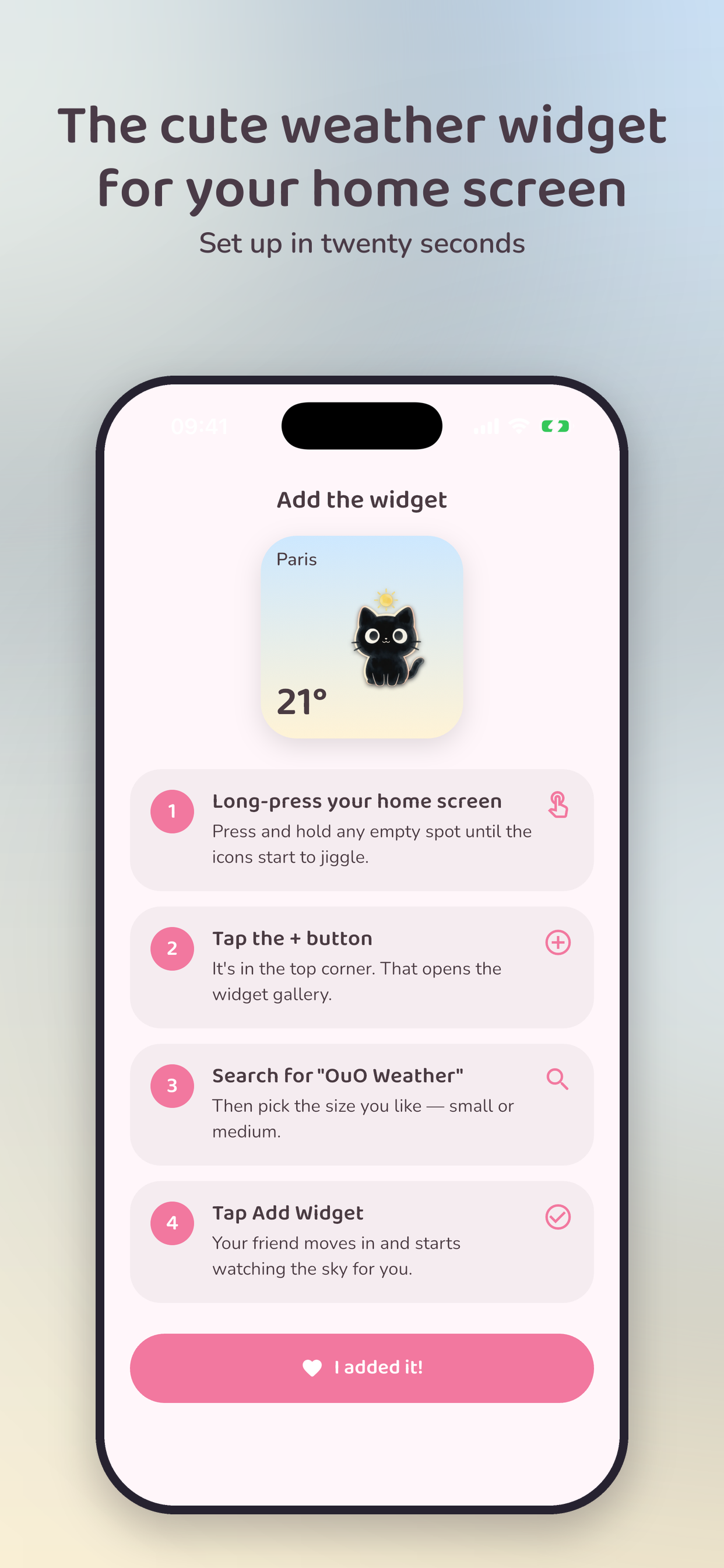 OuO Weather: Cute Cat Widget screenshot 4