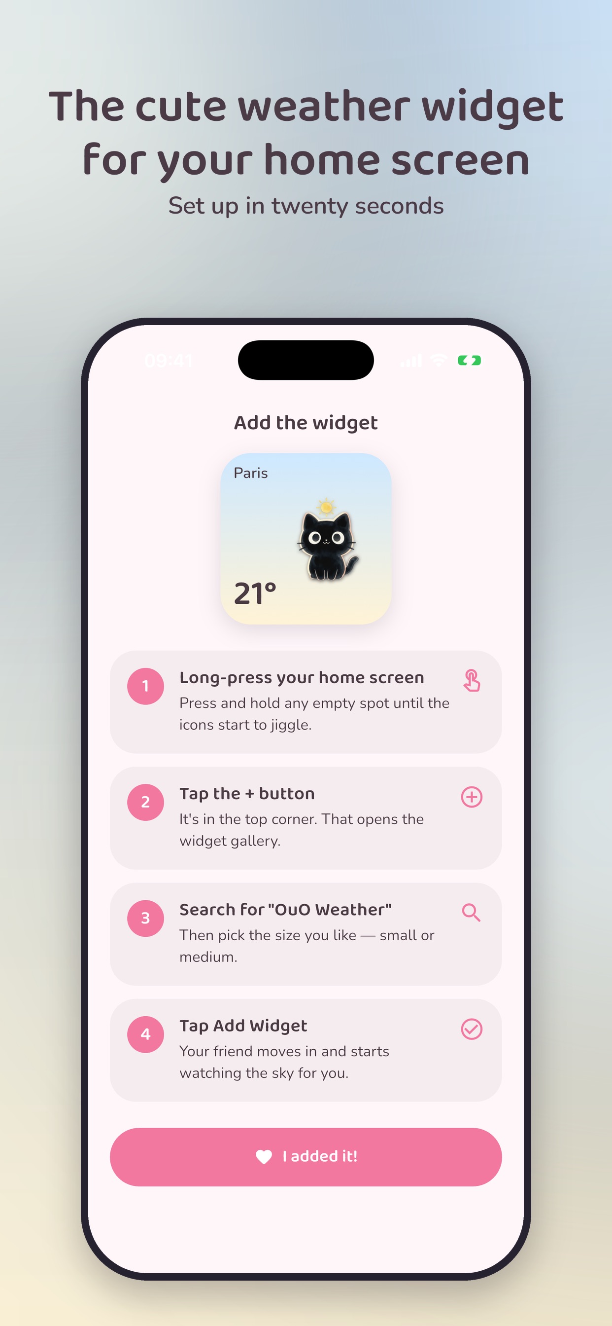 Screenshot 4 of OuO Weather: Cute Cat Widget