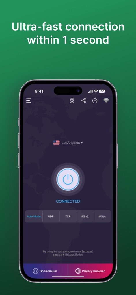 VPN - Fast VPN Proxy - Quick Connect Interface